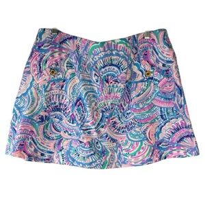 Lilly Pulitzer Madison Skort Happy As A Clam Pink Blue NWT Large